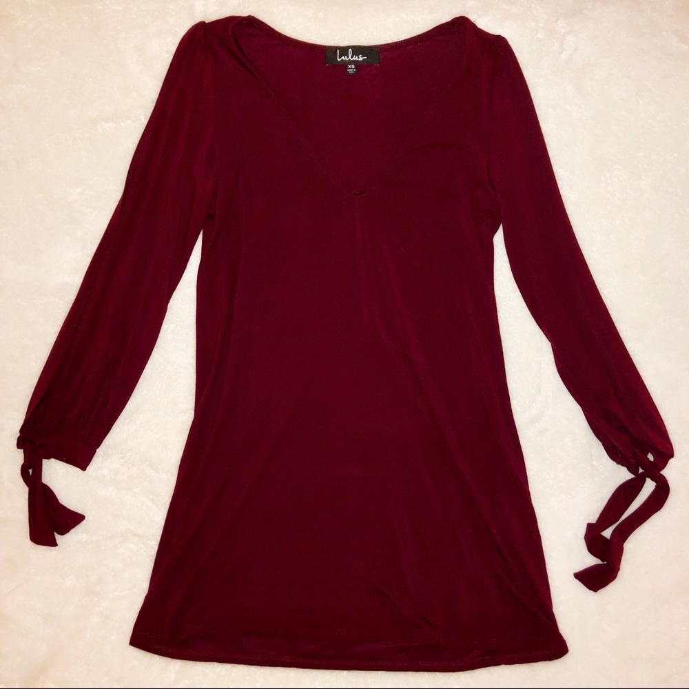 Lulu’s Wine Red Shift Dress